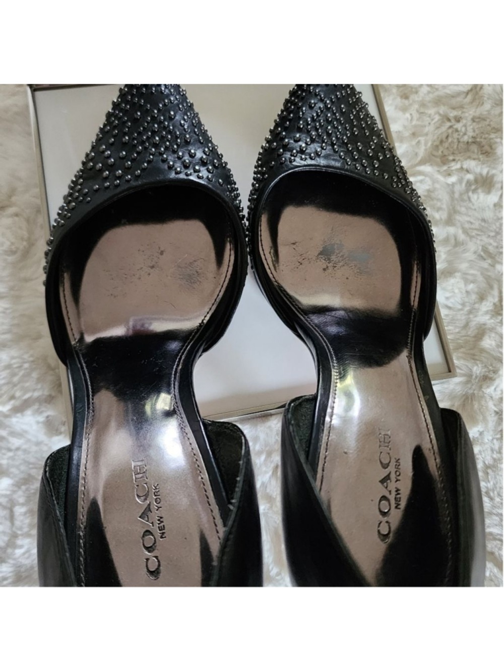 Coach Holmes Studded Leather High Heels Black Sz 8 - Picture 16 of 16